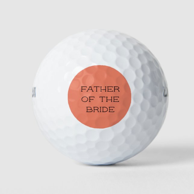 Coral Personalized Father of the Bride Golf Balls (Front)