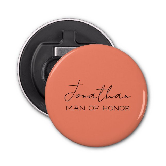 Coral Personalized Man of Honour  Bottle Opener (Front)