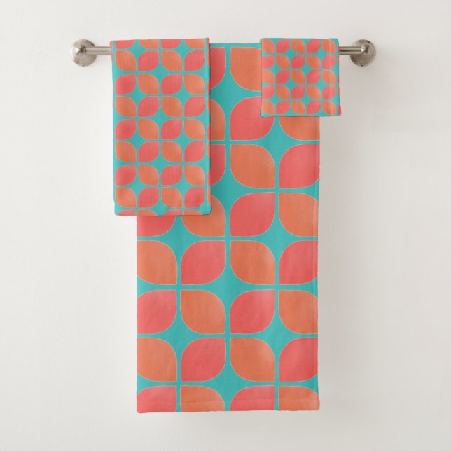 coral petals bath towel sets - teal (Insitu)