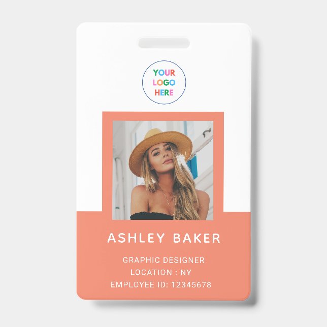 Coral Photo Company Security Logo Name And Title  Badge (Front)