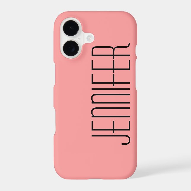  Coral Pink and Black, Jumbo Personalized Name (Back)