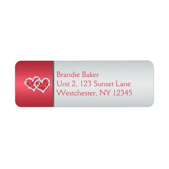 Coral Pink and Grey Floral Return Address Label