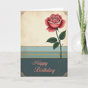Coral Pink Birthday Card