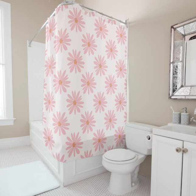 Coral Pink BOHO Daisy Pattern Floral (In Situ)