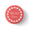 Coral pink bridesmaid button with white hearts
