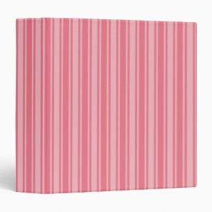Coral pink candy stripes binder