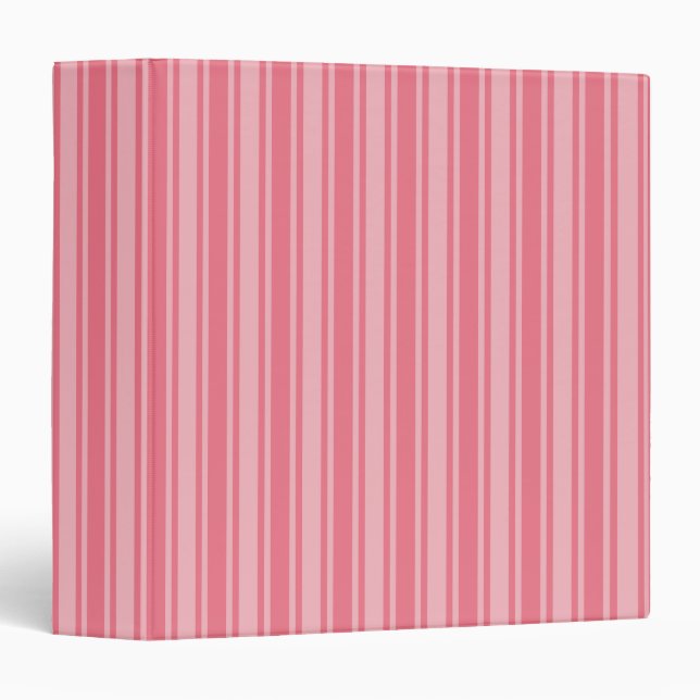 Coral pink candy stripes binder (Front/Spine)
