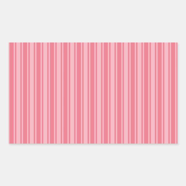 Coral pink candy stripes sticker (Front)