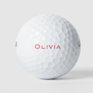 Coral Pink Customized name Golf Balls