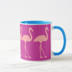 Coral pink flamingo bird design coffee mug
