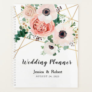 Coral Pink Flowers Wedding Planner