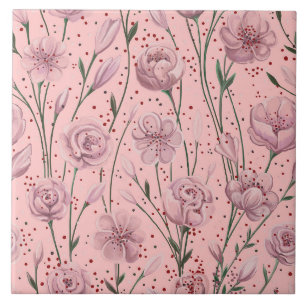 Coral Pink Garden Tile