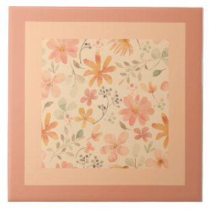 Coral pink golden mix and match tile