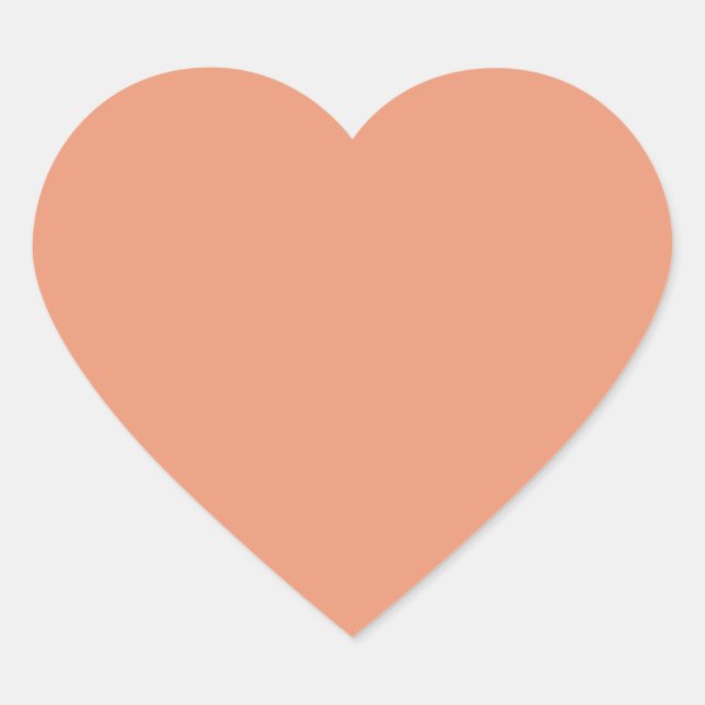 Coral-pink Golden Solid colour Heart Sticker (Front)