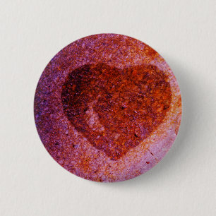 coral pink heart 2 inch round button