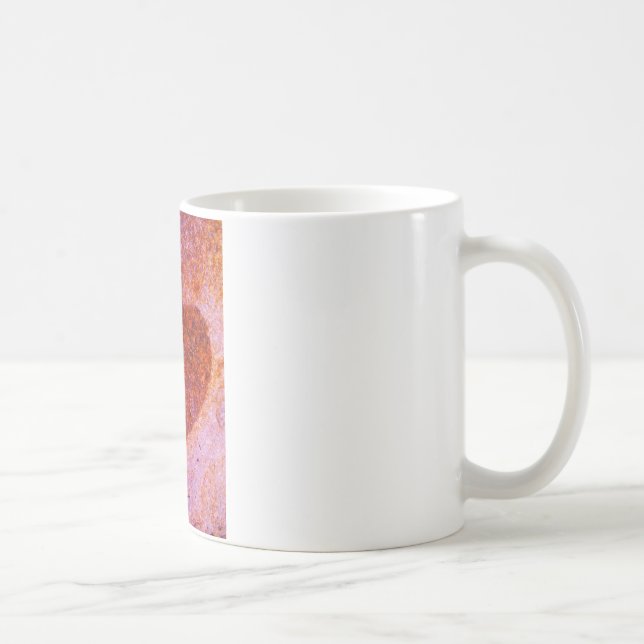 coral pink heart coffee mug (Right)