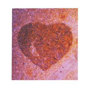 coral pink heart notepad