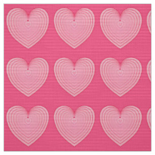 Coral pink hearts, deeper pink background fabric