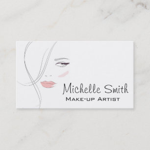 Coral pink lips make up artist  branding business card