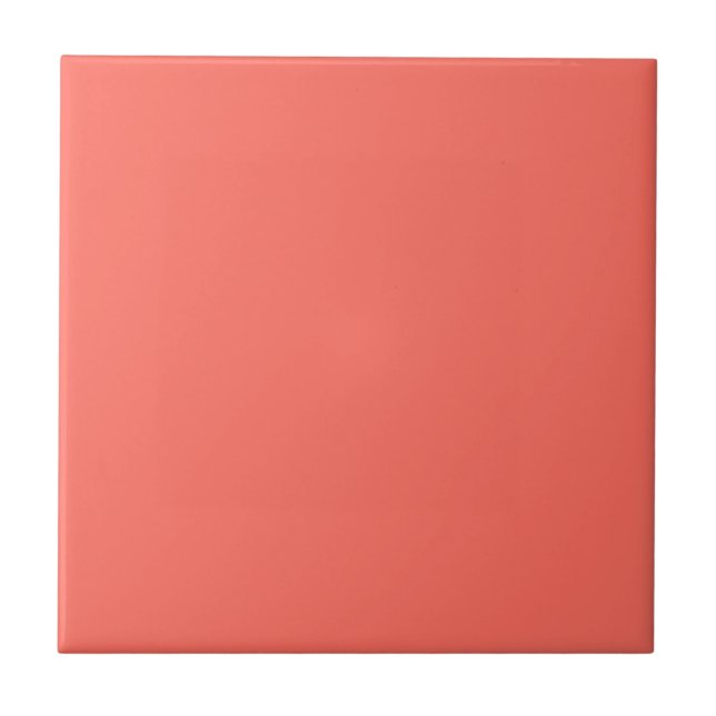 Coral Pink Minimalist Spring & Summer Decor Tile (Front)