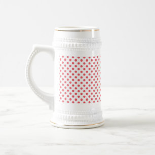 Coral Pink Polka Dots by Shirley Taylor Beer Stein