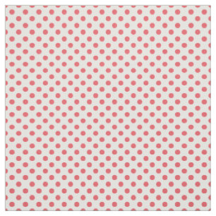 Coral Pink Polka Dots by Shirley Taylor Fabric