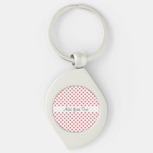 Coral Pink Polka Dots by Shirley Taylor Keychain