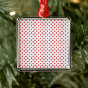 Coral Pink Polka Dots by Shirley Taylor Metal Ornament