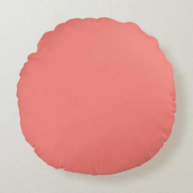 Coral Pink Round Pillow (Front)