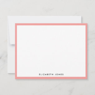 Coral Pink Simple Modern Chic Classic Minimalist Card