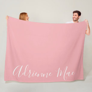 Coral Pink Simply Personalized Fleece Blanket