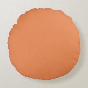 Coral pink solid colour ready to customize round pillow