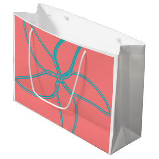 Coral Pink Starfish Large Gift Bag