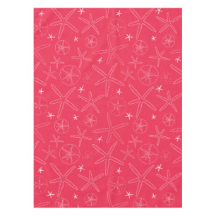 Coral Pink Starfish & Sand Dollar Tablecloth