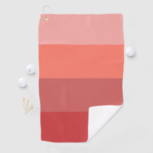 Coral Pink Stripes Golf Towel