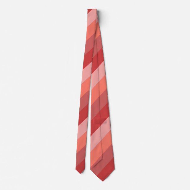 Coral Pink Stripes  Neck Tie (Back)