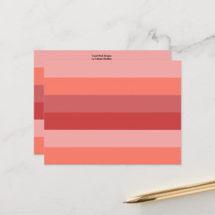 Coral Pink Stripes Postcard