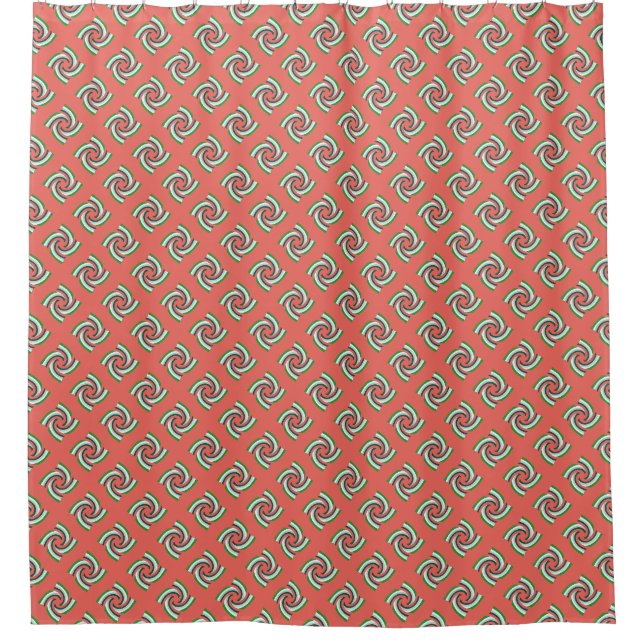 Coral Pink Teal Green Pattern (Front)