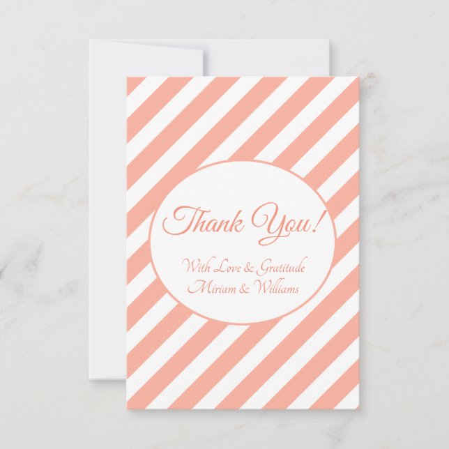 Coral Pink Thank You Card (Front)