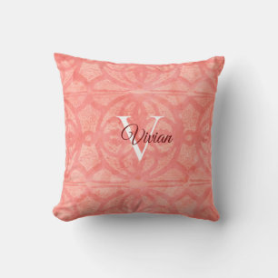 Coral Pink Throw Pillow