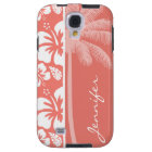 Coral Pink Tropical Hibiscus; Summer Palm