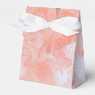 Coral Pink Vintage Butterfly Rose Bridal Shower Favor Box
