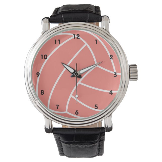 Coral Pink Volleyball Watch (Front)