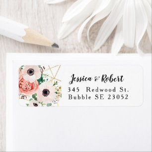 Coral Pink Watercolor Flowers Wedding Custom