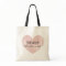 Coral pink weathered heart bridesmaid tote bags