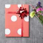 Coral Pink White Medium Polka Dots Wrapping Paper<br><div class="desc">Coral Pink White Medium Polka Dots Wrapping Paper</div>