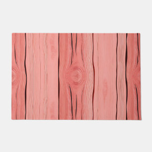 Coral Pink Wood Grain Rustic Farmhouse Texture Doormat