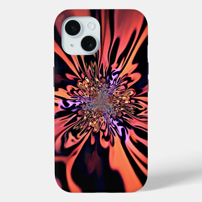 Coral Plasma Burst Fractal Art Case-Mate iPhone Case (Back)
