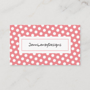 Coral Pois Motif Chic Carte de visite