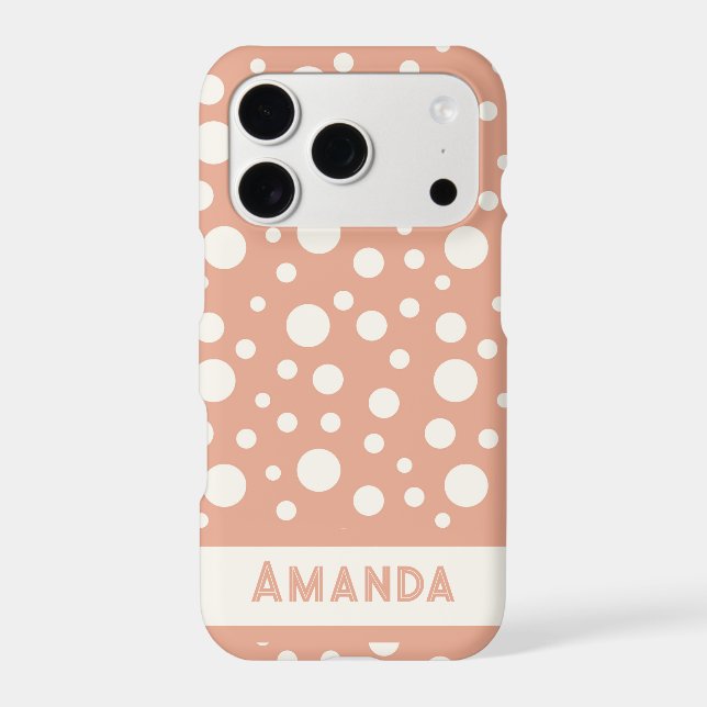 Coral Polka Dot  Patterns - custon name (Back)